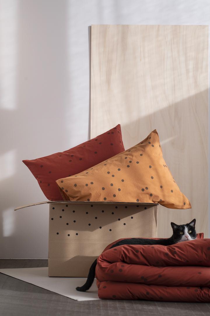 taie d'oreiller odette percale coton no waste terracotta